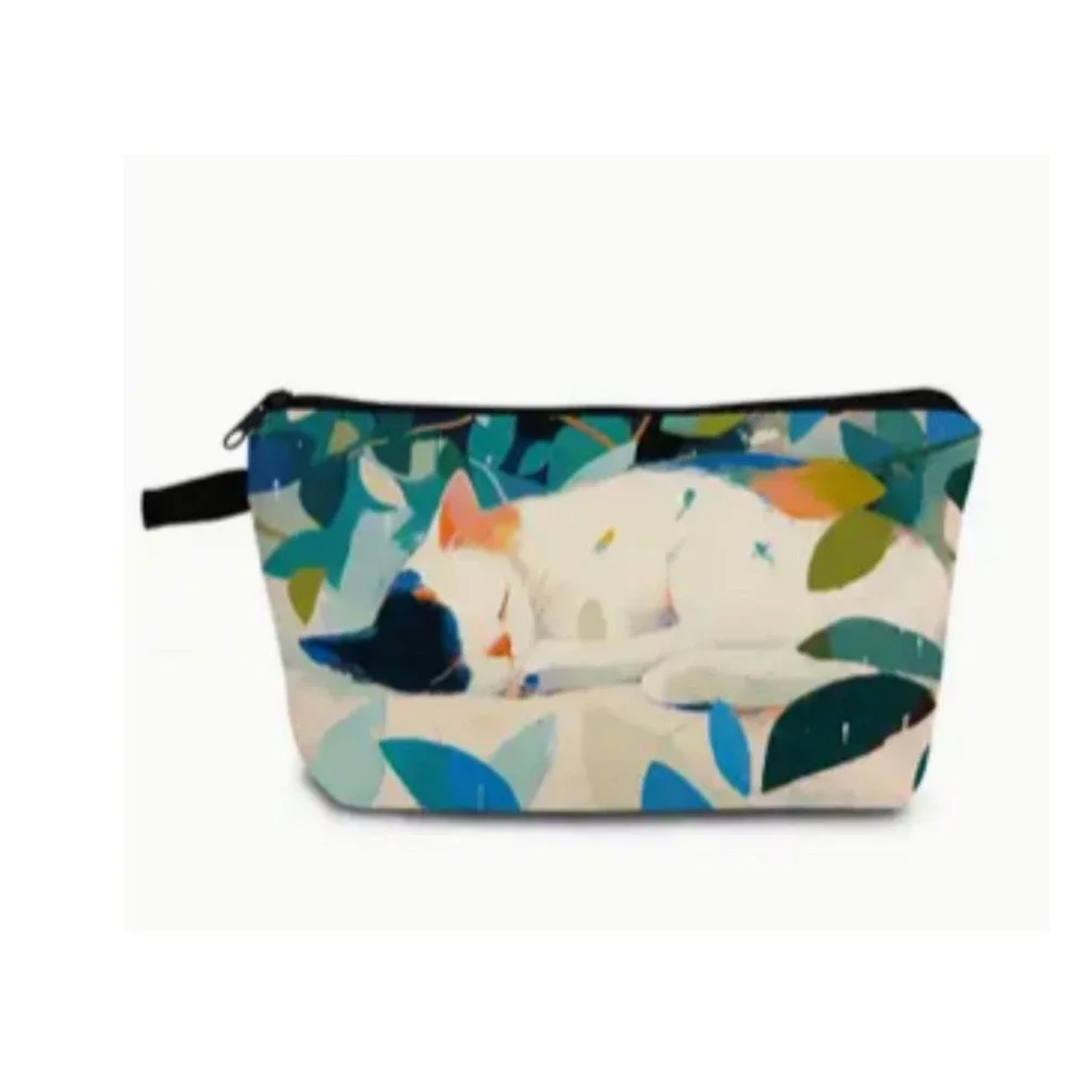 Cosmetic Bag Makeup Bag Travel Pouch Toiletry Bag Sleeping Cat Pattern‎